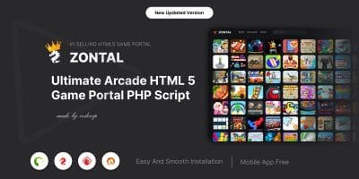 Zontal Arcade HTML 5 Game Portal PHP Script